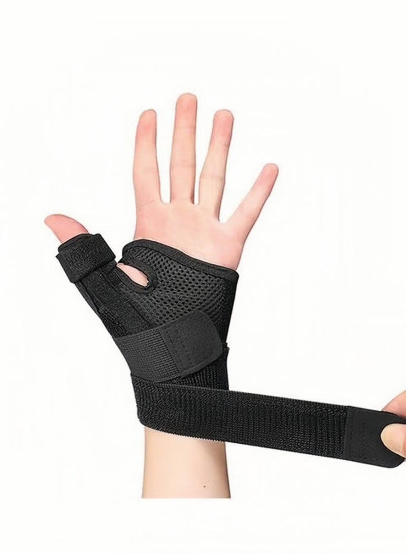 Thumb Arthritis Brace Wrist Strap, Breathable Thumb Splint for Right/Left Hand, Pain Relief Support for Arthritis, Tendonitis, Sprains & Strains, Black - Image 1