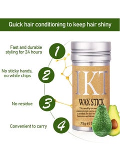 IKT 3Pcs Hair Wax Stick Set Strong and Long-Lasting Hold for Hair Non-Greasy Styling Hair Pomade Stick for Flyaways Edge Frizz Hair to Make Hair Look Neat and Tidy  - Image 4