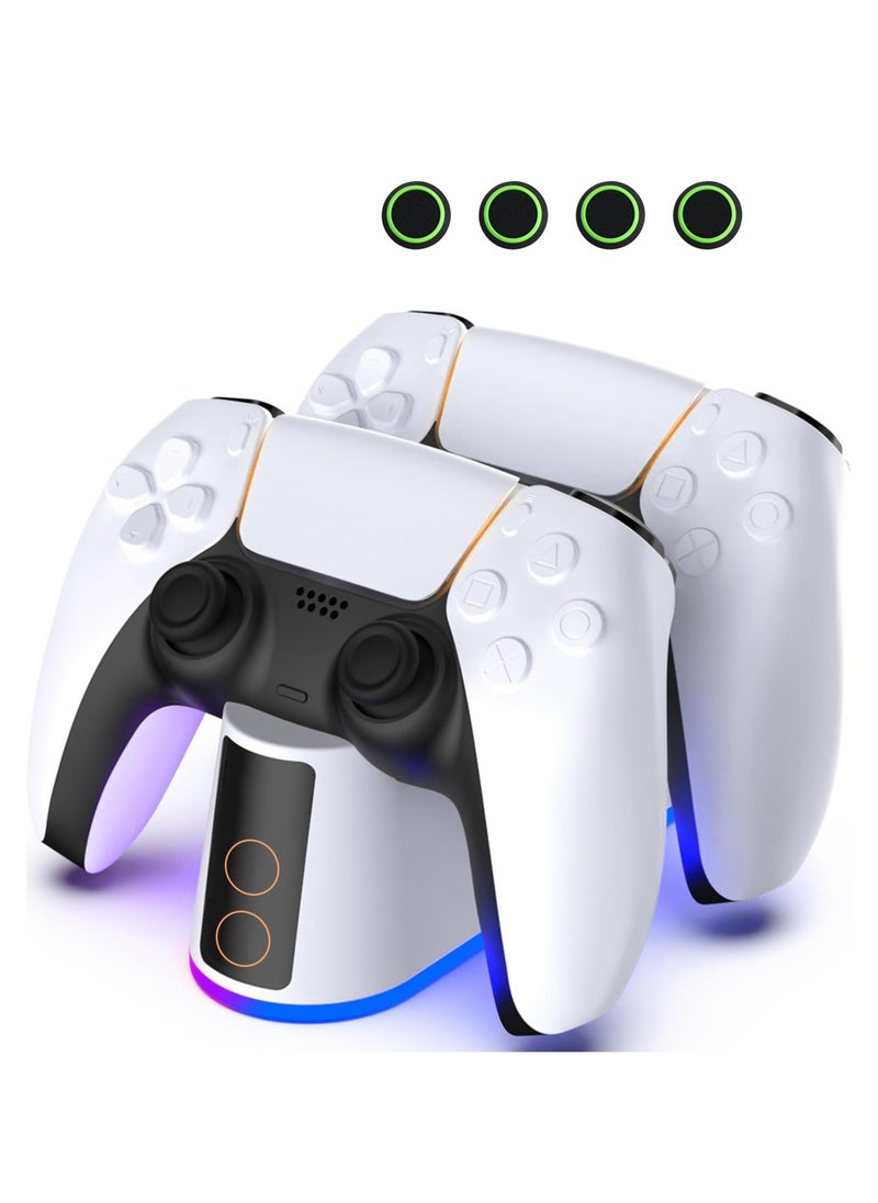 Charger Staion for PS5 Controller with RGB Light,Fast Charging Dock for PlayStation 5 Controller,LED Indicator,USB C Cable,Click-in Design, Safe Intelligent Protection For PS5 controller