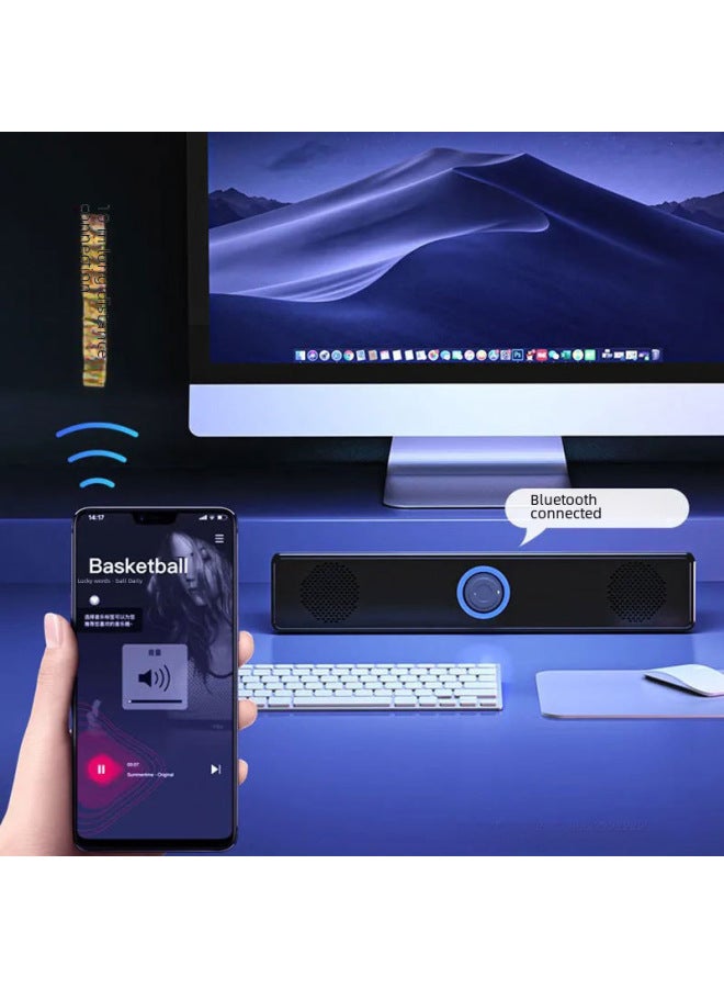 Neutral Long Wired Bluetooth Speaker Home Desktop Desktop Dual Speaker Subwoofer Computer Audio 350ts - Image 2