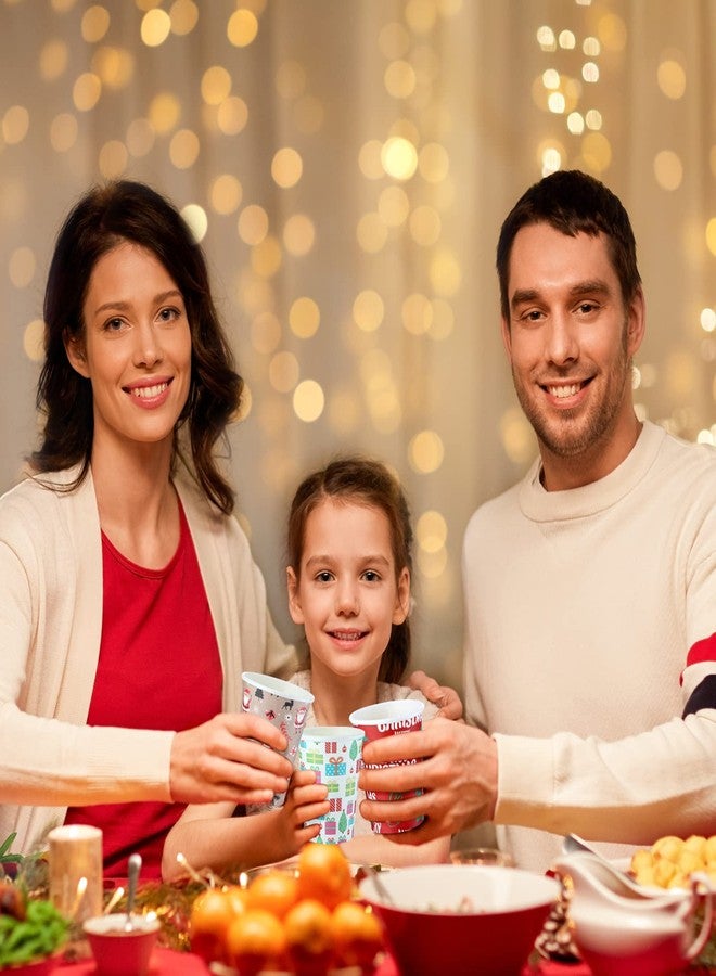 Zhehao 100 Pack Christmas Disposable Cups 9 oz Christmas Paper Cups Christmas Party Supplies Drinking Paper Cups for Party Holidays Hot Cold Beverages Dinnerware Decorations (Tree) - Image 5