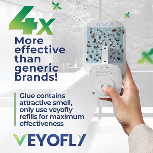 VEYOFLY (Starter Kit) Fly Catcher Indoor, Fly Trap, (2 Device + 6 Refills) Fruit Fly Traps for Indoors, Gnat Traps for House Indoor, Bug Killer, Fly Trap, Plug in Light Flying Insect Trap - Image 5