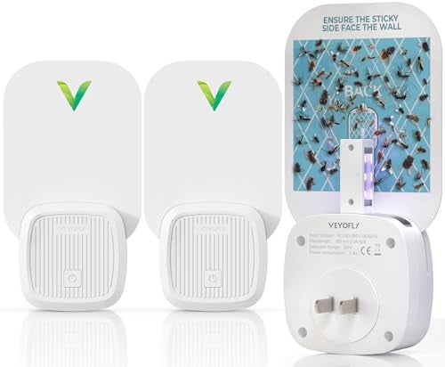 VEYOFLY (Starter Kit) Fly Catcher Indoor, Fly Trap, (2 Device + 6 Refills) Fruit Fly Traps for Indoors, Gnat Traps for House Indoor, Bug Killer, Fly Trap, Plug in Light Flying Insect Trap - Image 1