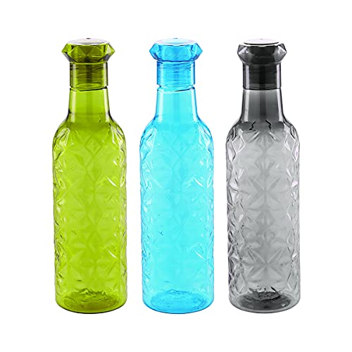 Attro Iceberg Unbreakable PET Fridge Water Bottle,Set of 3,1000 ml,Multicolor - Image 1