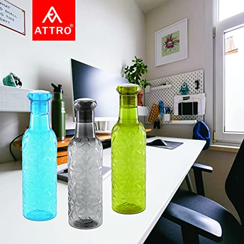Attro Iceberg Unbreakable PET Fridge Water Bottle,Set of 3,1000 ml,Multicolor - Image 4