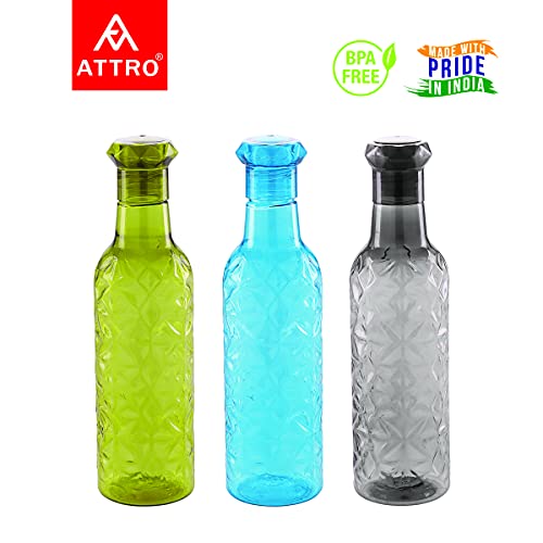 Attro Iceberg Unbreakable PET Fridge Water Bottle,Set of 3,1000 ml,Multicolor - Image 5