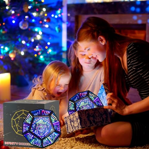 venveal Infinity Mirror Light Cool Led Changing Night Dodecahedron Light with Music Sync Function for USB Powered for Computer Gaming Desk Birthday(5.91×7.09×7.09in) - Image 3