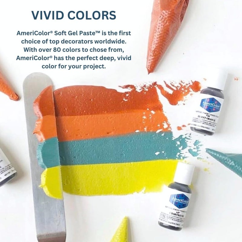 AmeriColor Food Coloring AmeriColor Soft - Gel Paste Junior Kit, 8 Colors, .75 Ounce Bottles - Image 4