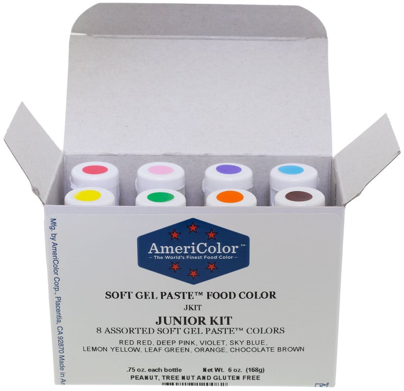 AmeriColor Food Coloring AmeriColor Soft - Gel Paste Junior Kit, 8 Colors, .75 Ounce Bottles - Image 1