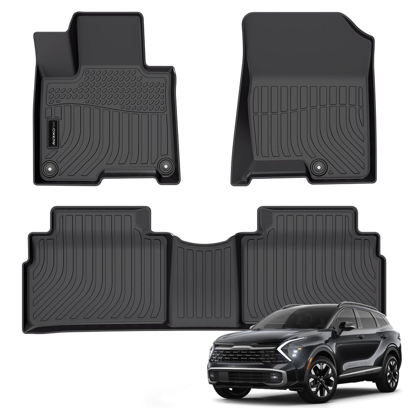 Auxko All Weather Floor Mats Fit for Kia Sportage 2023 2024 2025 2026 Plug in Hybrid TPE Rubber Liners Sportage Accessories All Season Guard Odorless AntiSlip