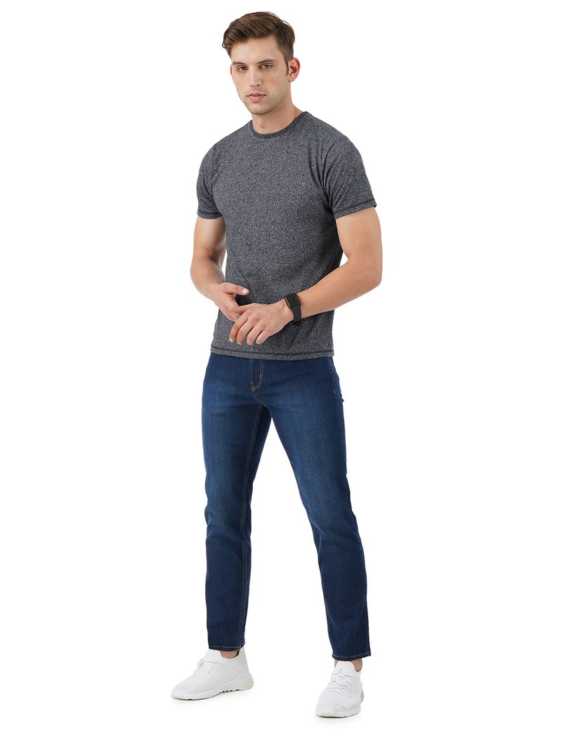 inkd جينز رجالي بقصة عادية مع خياطة متباينة وقابل للتمدد - Image 4