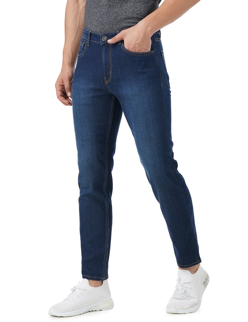 inkd جينز رجالي بقصة عادية مع خياطة متباينة وقابل للتمدد - Image 2