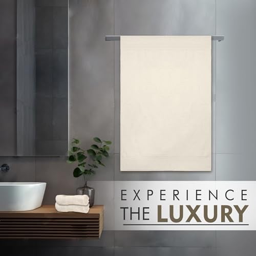 Ambra Linens 500 GSM Highly Absorbent Towel, 100% Cotton, Soft and Plush, All Seasons Use, Large, Everyday Use, Durable (1 Piece of Bath Towel, Cream) - Image 4