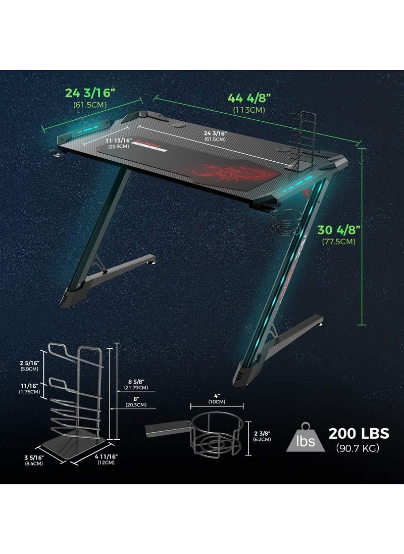 EUREKA - Eureka Ergonomic  Gaming Desk with RGB Lights - Image 1