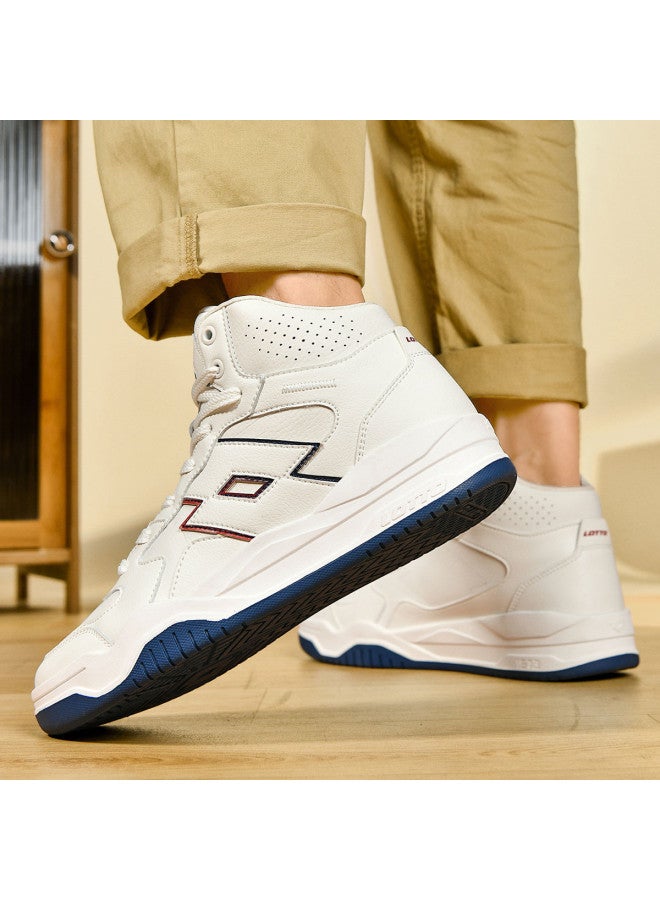 LOTTO Retro High-top Sneakers For Men, Classic Fashion Versatile Sports Casual Shoes With Thick Sole For Height Increase And Comfort - Image 4