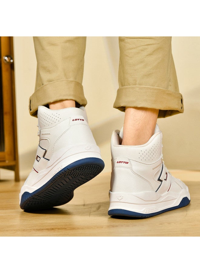 LOTTO Retro High-top Sneakers For Men, Classic Fashion Versatile Sports Casual Shoes With Thick Sole For Height Increase And Comfort - Image 5
