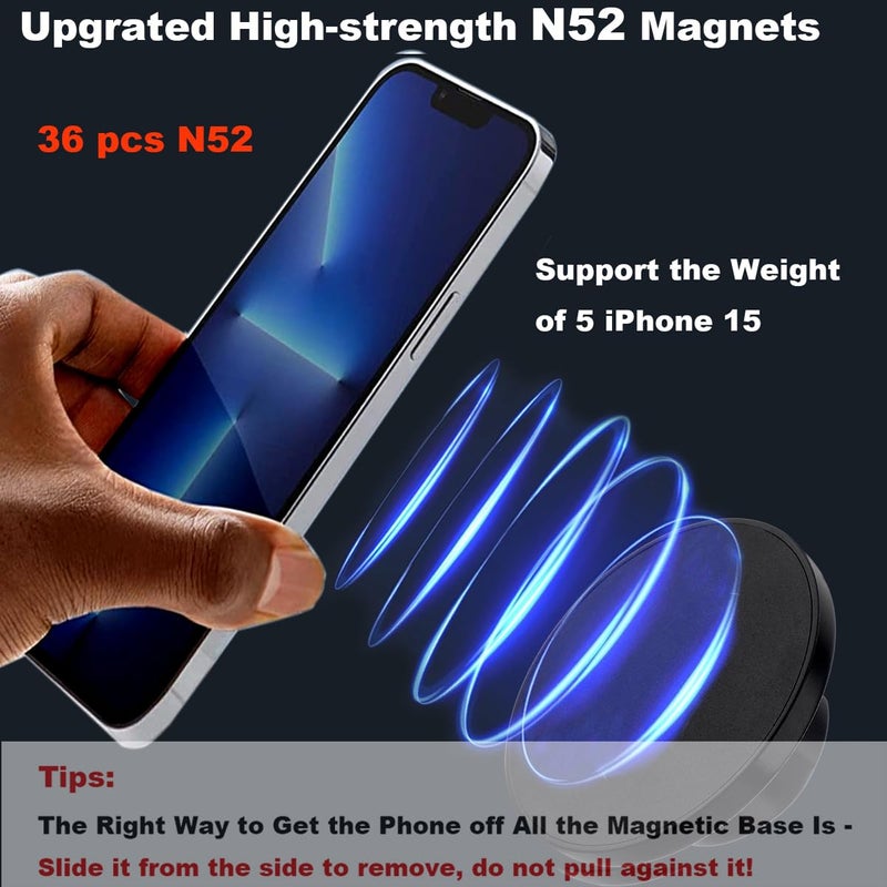 Rigdance Magnetic Phone Mount Base for MagSafe 17mm (0.67") Ball Socket, Phone Car Mount Accessory - Image 5