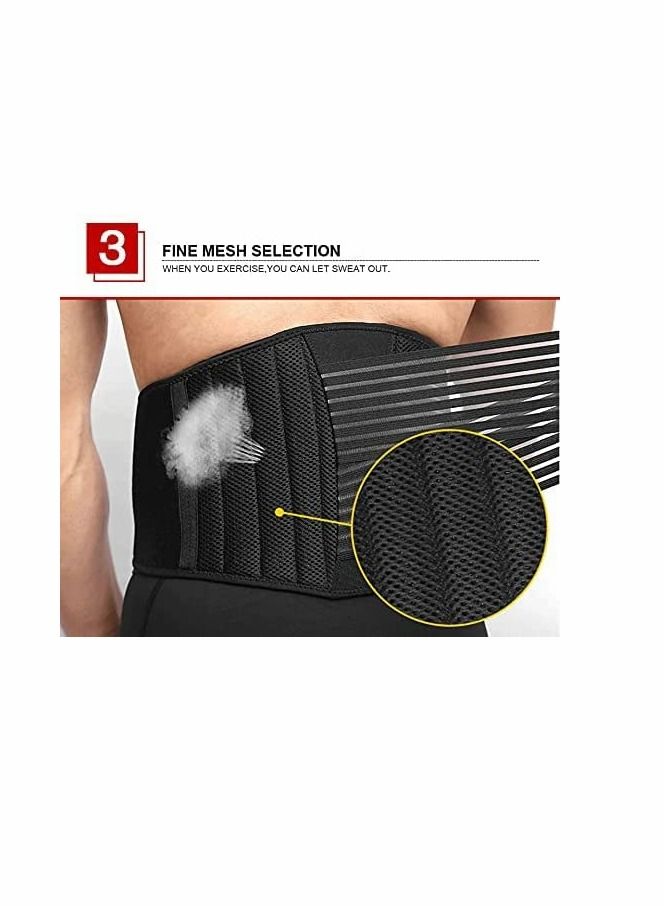 KASTWAVE Back Brace Support Belt - Lumbar Support Back Brace for Lifting,Back Pain, Sciatica, Scoliosis, Herniated Disc Adjustable Support Straps-Lower Back Brace with Removable Pad for Men & Women - Image 3