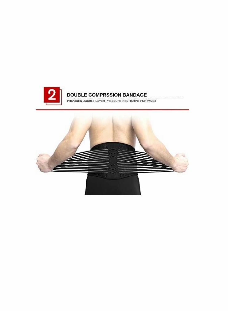 KASTWAVE Back Brace Support Belt - Lumbar Support Back Brace for Lifting,Back Pain, Sciatica, Scoliosis, Herniated Disc Adjustable Support Straps-Lower Back Brace with Removable Pad for Men & Women - Image 4
