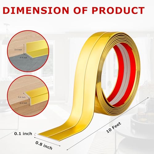 Grofilo "1 Roll Flexible PVC Golden Wall Molding Trim – Decorative & Protective Caulk Strip for Table Edges, Door Frames, Baseboards, and Corners" - Image 4