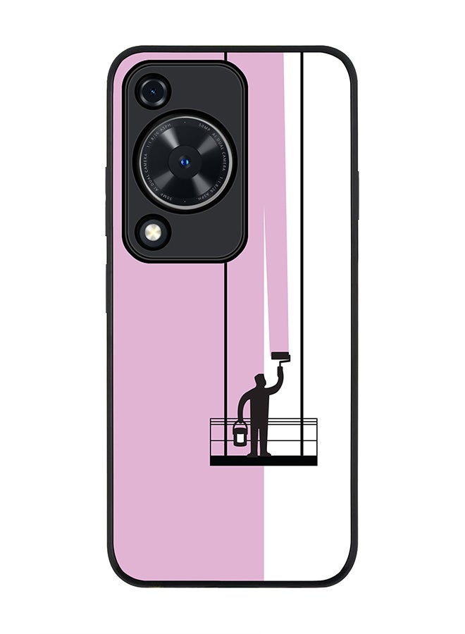 Stylizedd Rugged Black edge case for Huawei nova Y72 / Huawei Enjoy 70 4G, Slim fit Case Flexible Anti Drop TPU Gel Thin Cover - Paint Hanger (Pink) - Image 1