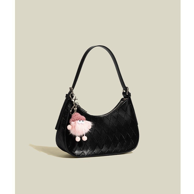 Fashionable Crescent Shoulder Bag (Faux Leather) - Image 3