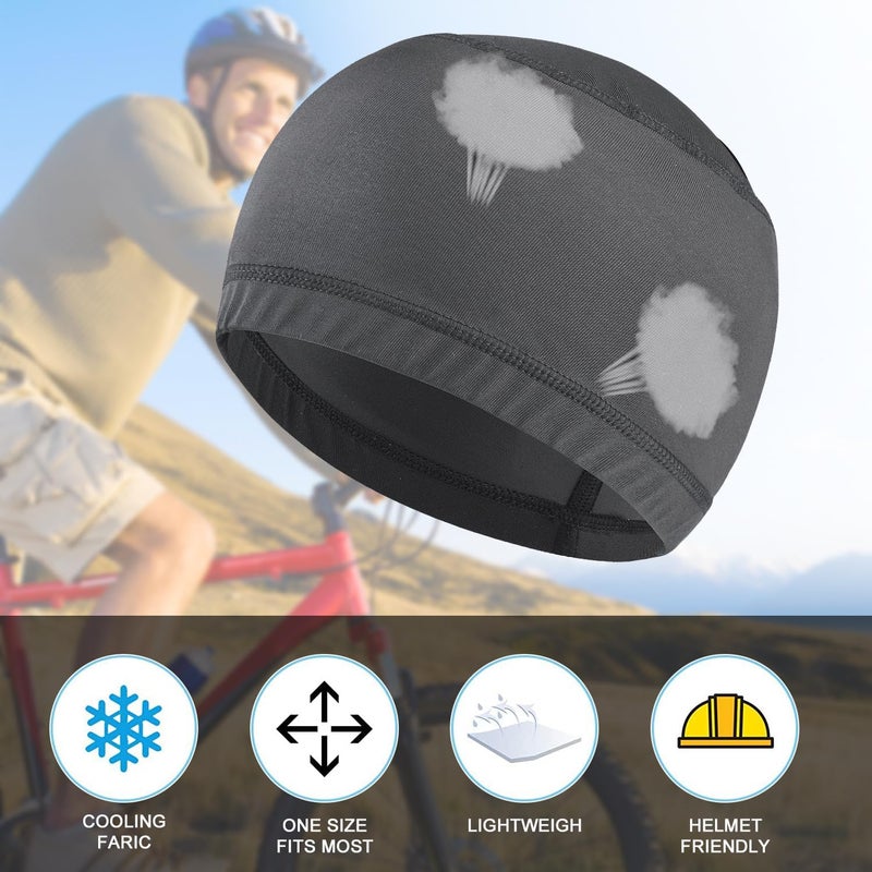 vidsel Skull Cap Helmet Liner Hard Hat Liner Running Beanie Head Wrap Bicycle Football Sweat Wicking Cycling Caps for Men Women - Image 2