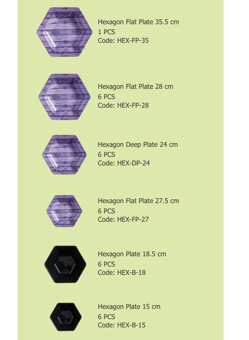 Diamond Home Hexa 31-piece Melamine Dinner Set, green - Image 2