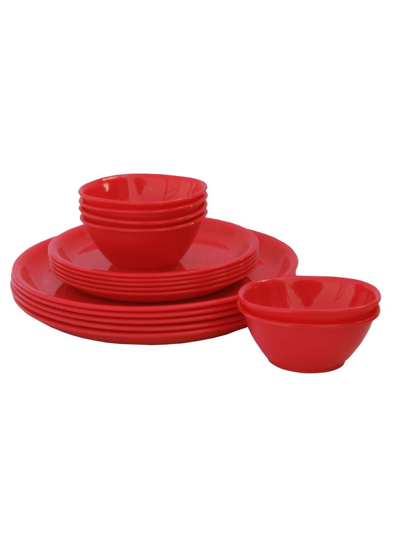 Incrizma Incrizma- 18 Pcs Round Dinner Set Red 