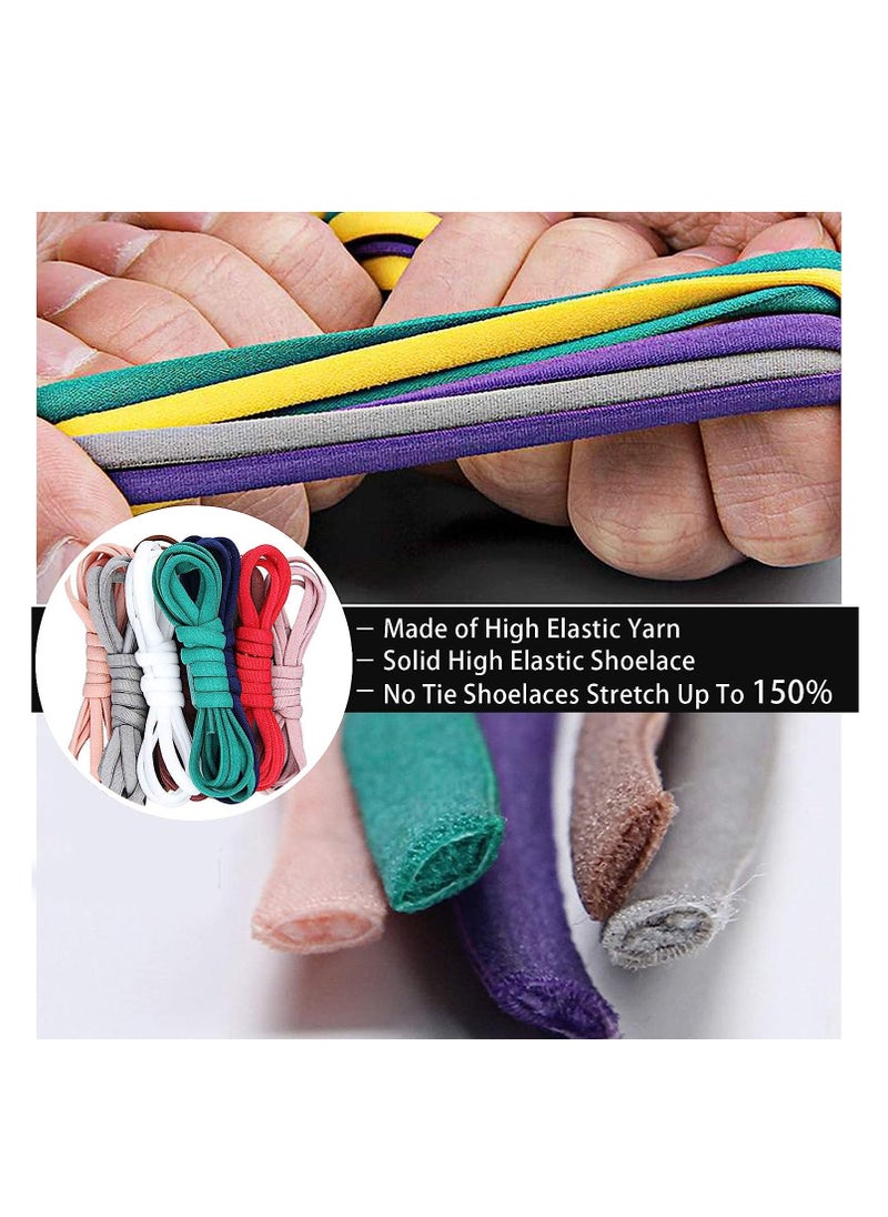 2 Pairs Elastic No Tie Shoe Laces For Adults Kids Elderly Elastic Shoe Laces Black and White