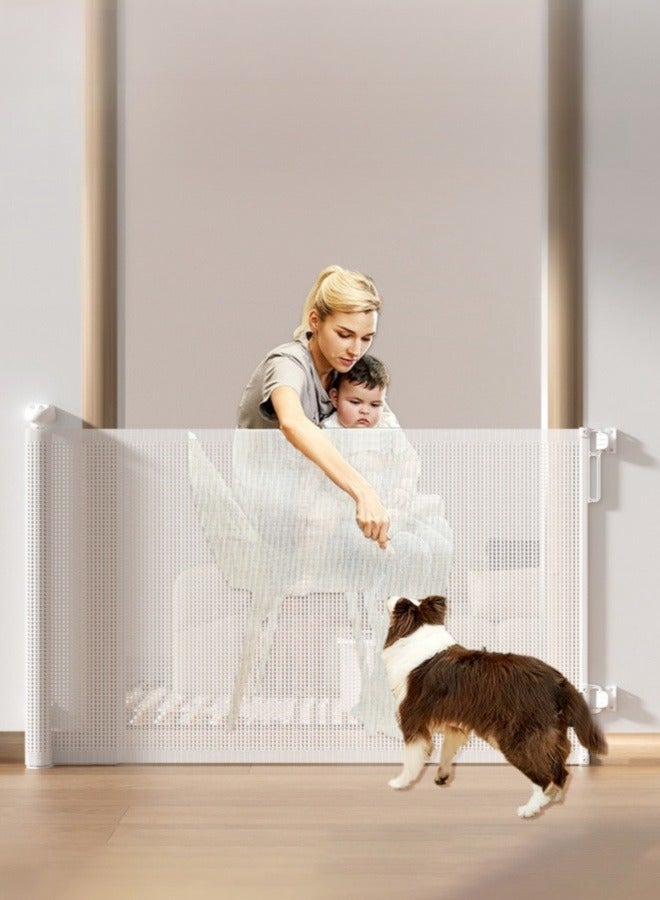 Prodigy Retractable Door Rails Indoor Stairwell Child Protection Fences Pet Fences Free Of Punching And Punching Options 86*180cm With Two Installation Methods  - Image 1