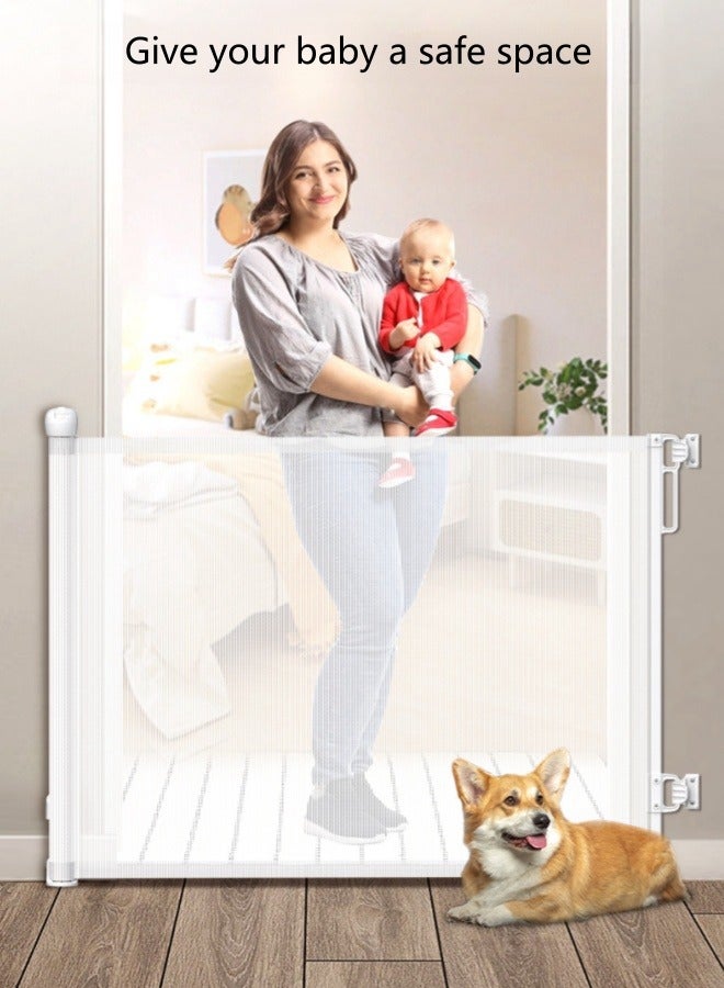 Prodigy Retractable Door Rails Indoor Stairwell Child Protection Fences Pet Fences Free Of Punching And Punching Options 86*180cm With Two Installation Methods  - Image 4