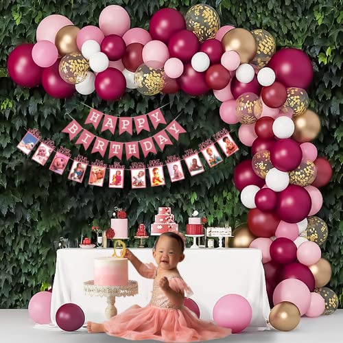 SpecialYou.in Rose Gold Theme 1St Birthday Decoration Kit For Girls, Boys, Kids With Multicolor Balloons For Decoration, 1 Number Rose Gold Foil Balloon, 1St Birthday Decoration For Baby - 43Pcs - Image 1