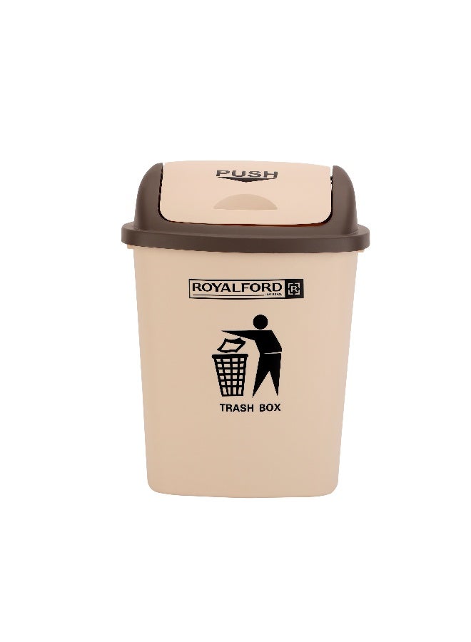 Royalford 40L Dustbin- RF12401| Pedal Bin for Waste Disposal, Trash Can for Trash Can for Hospitals, Restaurants, Societies, Parks, Malls, Etc.| Premium Quality Plastic Bin and Push Lid| Brown - Image 1