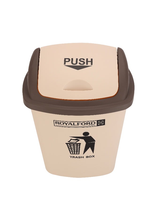 Royalford 40L Dustbin- RF12401| Pedal Bin for Waste Disposal, Trash Can for Trash Can for Hospitals, Restaurants, Societies, Parks, Malls, Etc.| Premium Quality Plastic Bin and Push Lid| Brown - Image 2