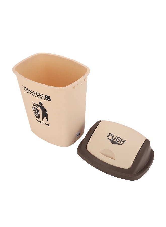 Royalford 40L Dustbin- RF12401| Pedal Bin for Waste Disposal, Trash Can for Trash Can for Hospitals, Restaurants, Societies, Parks, Malls, Etc.| Premium Quality Plastic Bin and Push Lid| Brown - Image 3