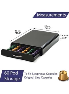 YIM-VIBEHAUS Coffee Pod Drawer, 36 Pcs Coffee Capsule Holder, Space-Saving Coffee Pods Organizer for Kitchen, Office (39 x 26 x 6.4 cm)  - Image 2