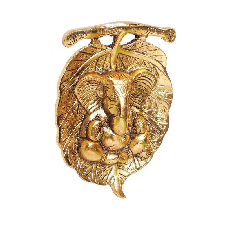 KridayKraft Metal Ganesha ji Statue Ganpati Wall Hanging Sculpture Lord Ganesh Idol Lucky Feng Shui Home Office Wall Décor & Gift on Diwali Wedding Decorative Showpiece Item - Image 3