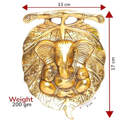 KridayKraft Metal Ganesha ji Statue Ganpati Wall Hanging Sculpture Lord Ganesh Idol Lucky Feng Shui Home Office Wall Décor & Gift on Diwali Wedding Decorative Showpiece Item - Image 2