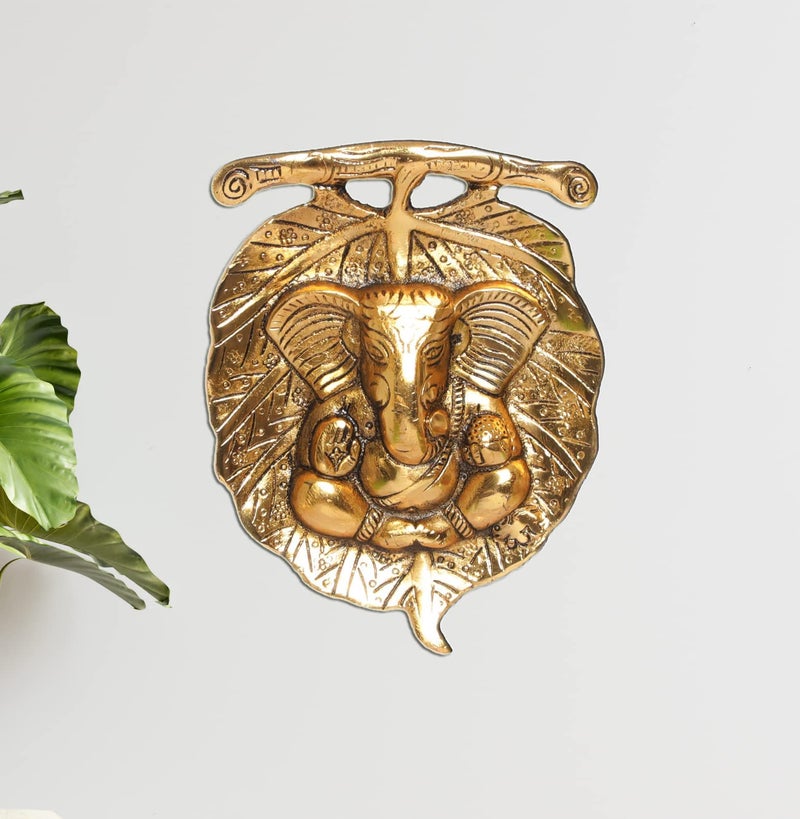 KridayKraft Metal Ganesha ji Statue Ganpati Wall Hanging Sculpture Lord Ganesh Idol Lucky Feng Shui Home Office Wall Décor & Gift on Diwali Wedding Decorative Showpiece Item - Image 5