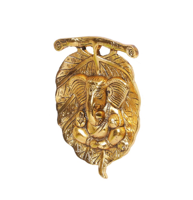 KridayKraft Metal Ganesha ji Statue Ganpati Wall Hanging Sculpture Lord Ganesh Idol Lucky Feng Shui Home Office Wall Décor & Gift on Diwali Wedding Decorative Showpiece Item - Image 4