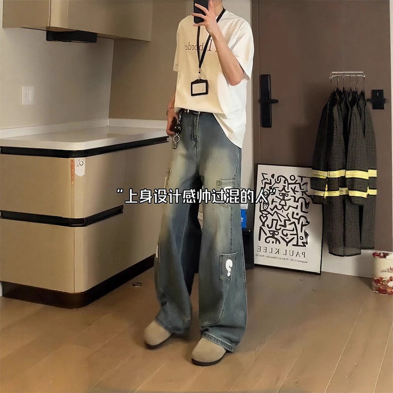 Unisex Classic Denim Jeans Loose Fit Daily Outdoor Wear - Image 3