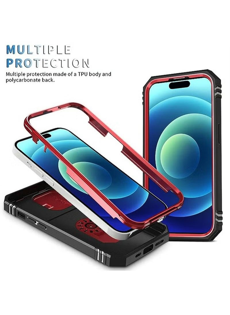 X-level iPhone 15 Pro Case Cover With 360° Rotate Magnetic Ring Kickstand Phone Holder And Slide Camera Len Cover Protector Anti-drop Anti-Scratch Anti-Dust Shockproof Protective Mobile Phone Accessory  - Image 3