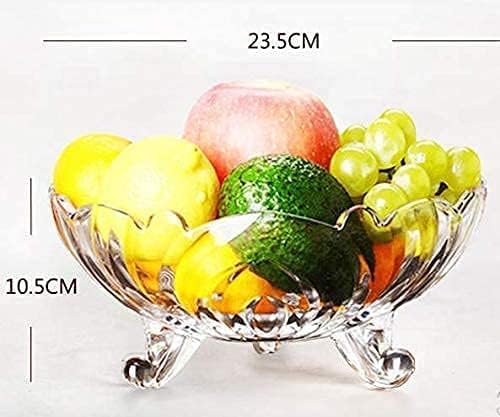 Dimitra Fruit Bowl Designer Glass Serving Fruit BowlVegetable Bowl Table Fruit Bowl Flat Base Fruit Bowl Dining Table Glass Serving Dinnerware Transparent Crystal Fruit Bowl - Image 3