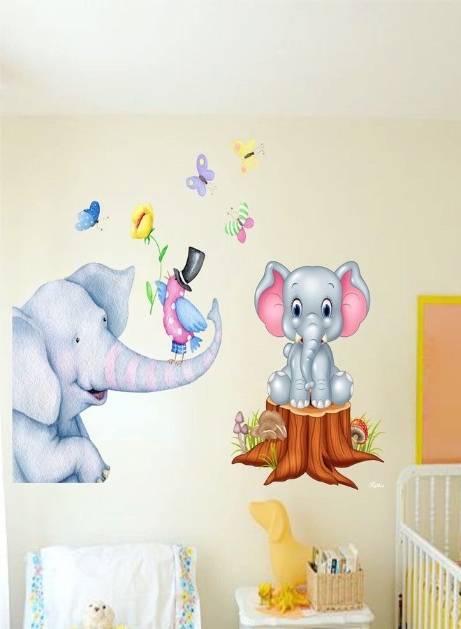 Sticker Yard Elephant Family Cartoon Wall Sticker and Decal Size - 70X50cm - Image 1