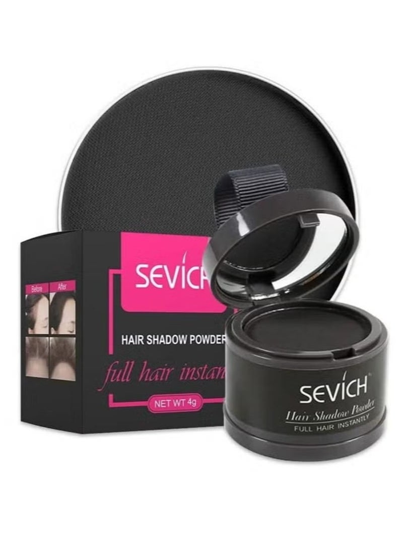 Sevich Instantly Hairline Shadow Hairline Powder Quick Cover Hair Root Concealer Eyebrows & Beard Line Hair Root Touch Up for Thinning Hairline Windproof & Sweatproof (Black) - Image 1