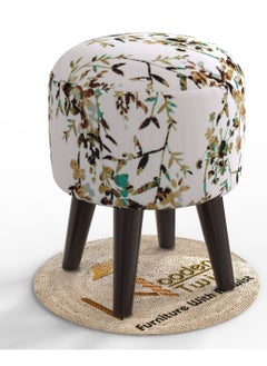 Wooden Twist Ottoman Stool For Living Room Pack Of 1  - Image 3