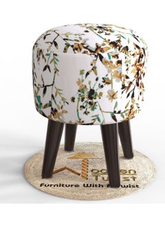 Wooden Twist Ottoman Stool For Living Room Pack Of 1  - Image 2