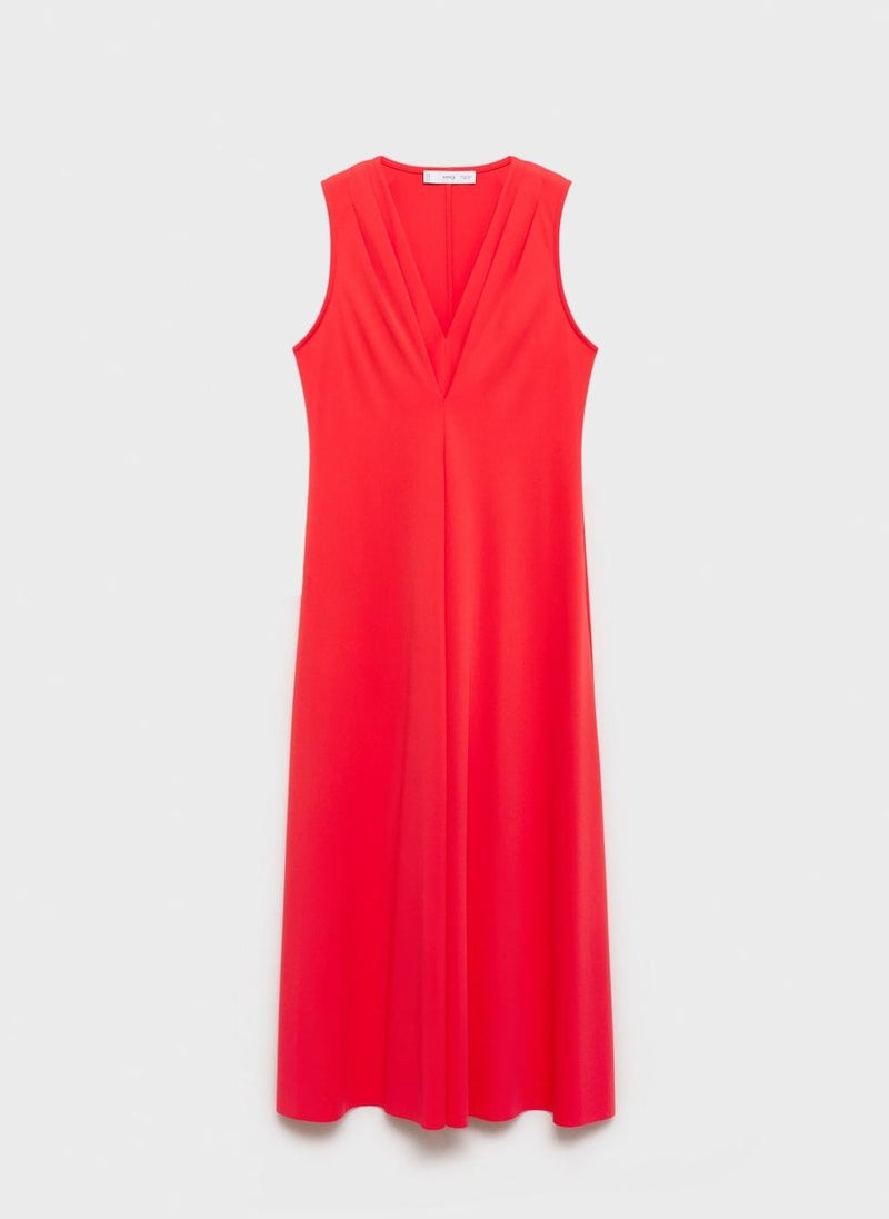 MANGO V-Neck Knitted Dress  - Image 5
