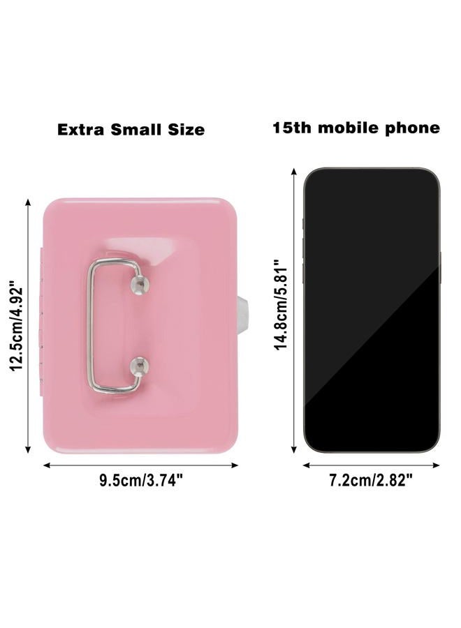 xydled Locking Steel Mini Cash Box with Removable Coin Tray and Key Lock for Kids, 4.92" x 3.74" x 2.36",Pink - Image 3